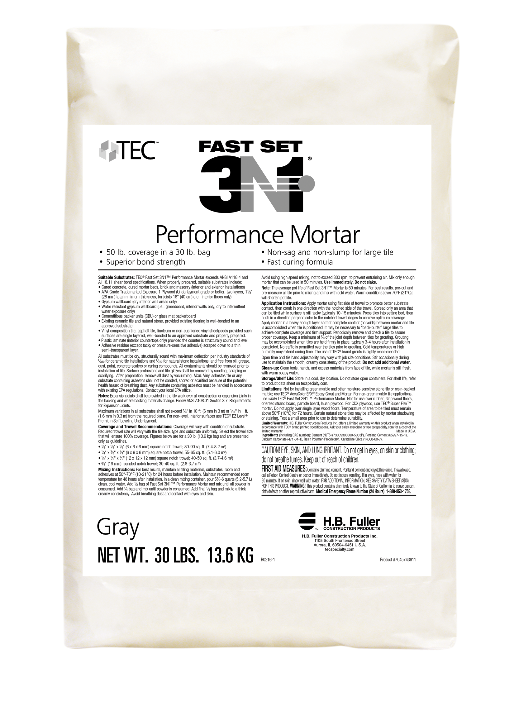 Fast Set 3N1 Performance Mortar